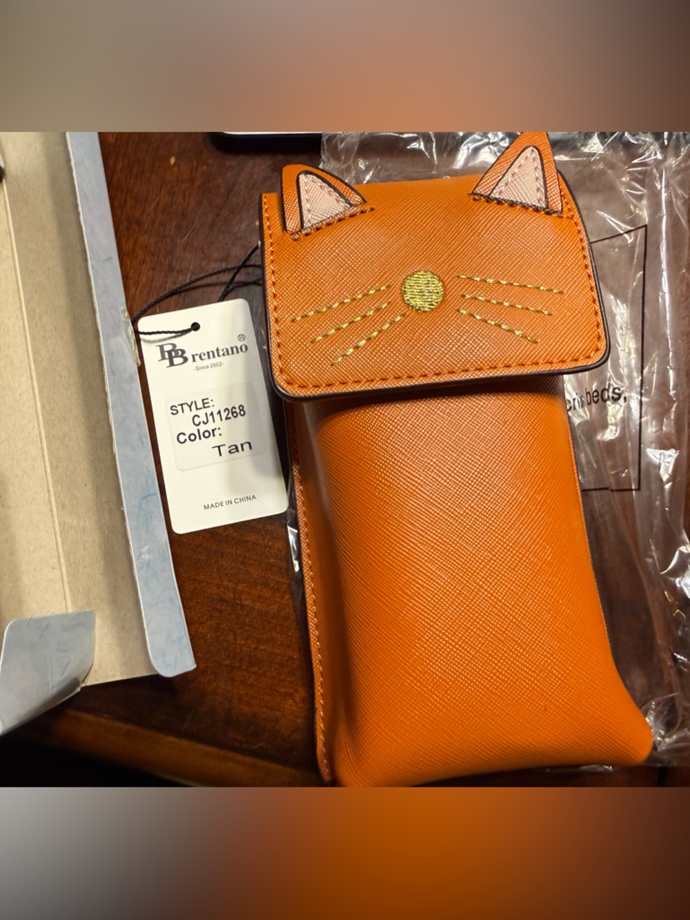 Brentano Tan Cat-Ear Crossbody Bag
